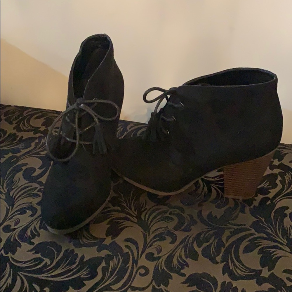 Black suede booties